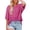 Hot Pink, variant on Women's Round Neck Top Short Sleeve Solid Color Summer Blouse Casual Comfortable Basic Tee for Easy Weekend Style
