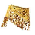 thumbnail image 1 of Pañuelo de cadera para danza del vientre, disfraz con lentejuelas y falda con borlas para fiesta en club, mujeres y niñas Oro, 1 of 8