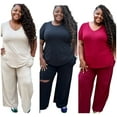 thumbnail image 2 of Women’s Plus Size French Terry Pants Set, 2 of 9