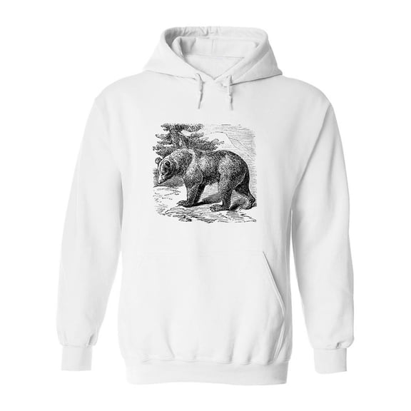 Cinnamon Bear Pencil Drawing Hoodie Men -Image by Shutterstock, Male Small