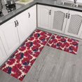 thumbnail image 2 of Geometric Flower and Dahlia Beige Anti Fatigue Kitchen Rugs Set Of 2, Non Slip Washable Decorative Floor Mats for Kitchen Sink Laundry, 17"x30" and 17"x47", 2 of 6