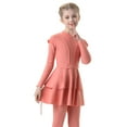 thumbnail image 2 of IDOPIP Modest Swimsuits for Girls Kids Muslim Swimsuits Islamic Full Cover Long Sleeve Top Pants Swim Hijab Cap, 2 of 7