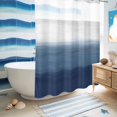 thumbnail image 5 of No Hook Shower Curtain, Navy Blue Ombre Shower Curtains for Bathroom with See Through Top Window, Modern Abstract Art Texture Waterproof & Washable Bath Curtain 60"x72", 5 of 9