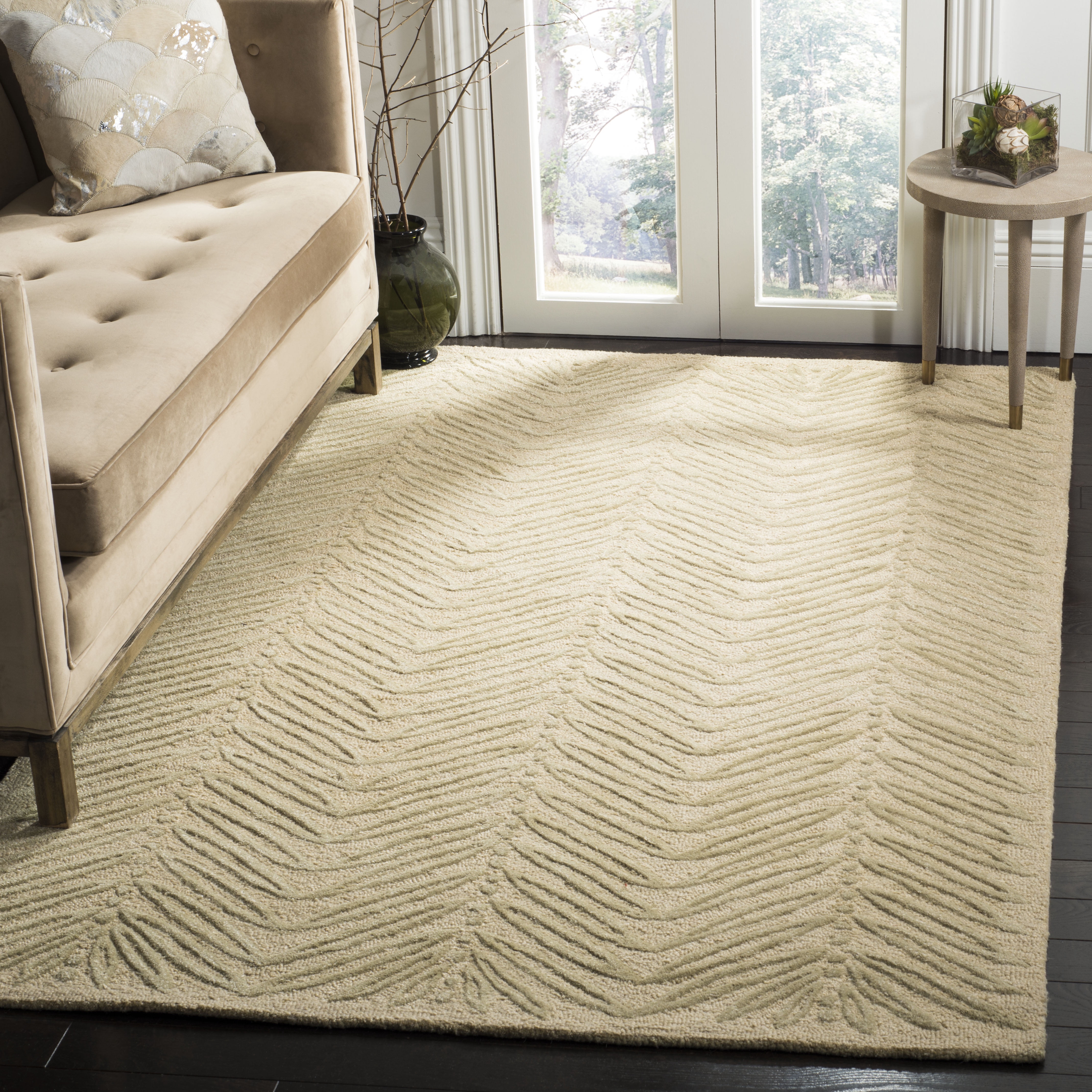 SAFAVIEH Martha Stewart Urban Chevron Floral Area Rug, Oolong Tea Green, 8' x 10'