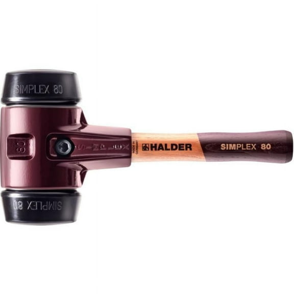 Halder 3002.082 Simplex Mallet with Black Rubber Inserts Cast Iron Housing