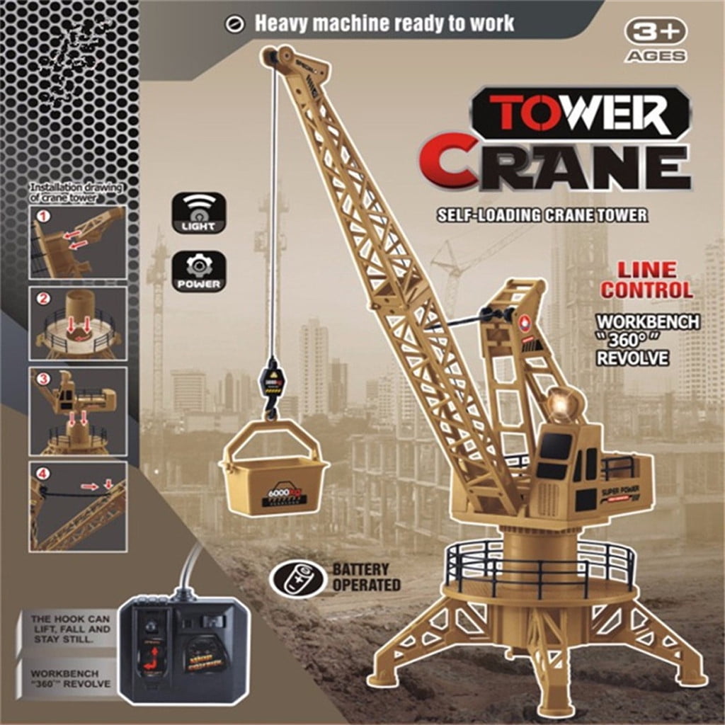 Remote Control Cranes for Teens 6 Channel Radio Remote Controlled Tower Crane Construction Engineering Vehicle Model Toy for Lovers