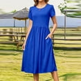 thumbnail image 3 of WILLBEST Vestidos Casuales Para Mujer 1 Vestido Casual Con Bolsillo Y Manga Con Volantes De Color Sólido Para Mujer, 3 of 3