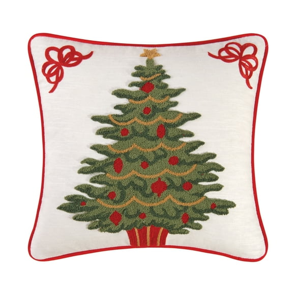 Tree Tufted Decorative Accent Pillow, 18" x 18"