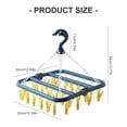 thumbnail image 3 of Multiple Clip Clothes Drying Rack 32 Hooks Windproof Fasteners Plastic Construction Home Organization Essential, 3 of 5