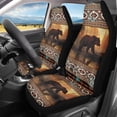 thumbnail image 2 of Garronmavis Aztec Brown Bear Car Seat Cover Set of 2 Breathable Front Car Seat Covers Interior Protector Universal Fit Anti-Slip Driver Seats Protector, 2 of 7
