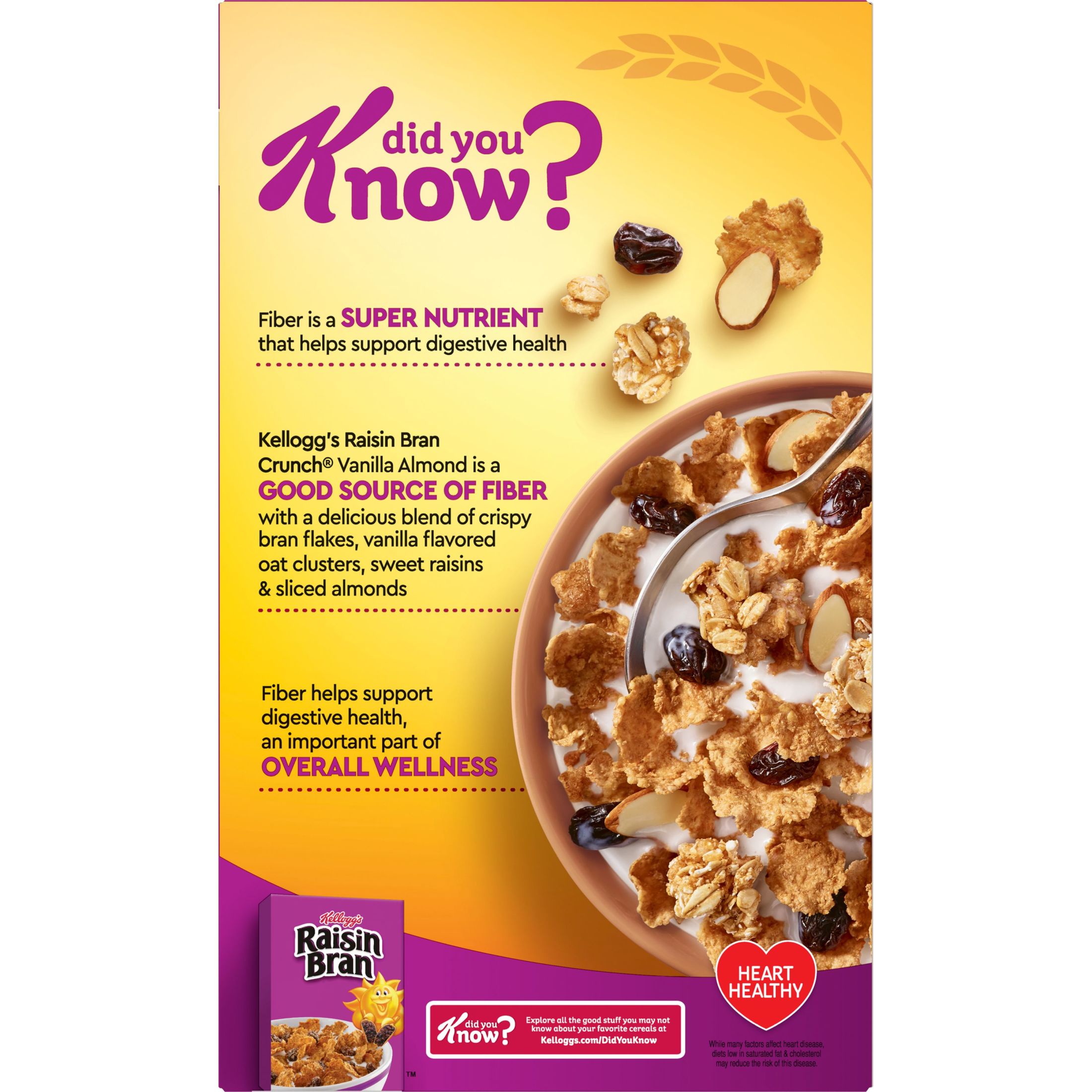 Kellogg's Raisin Bran Crunch Vanilla Almond Cold Breakfast Cereal, 22.2 oz