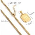 thumbnail image 5 of Initial A-Z Necklace for Men,Stainless Steel Square Letter Pendant Chain for Mens, 20+2 Inch, 5 of 6