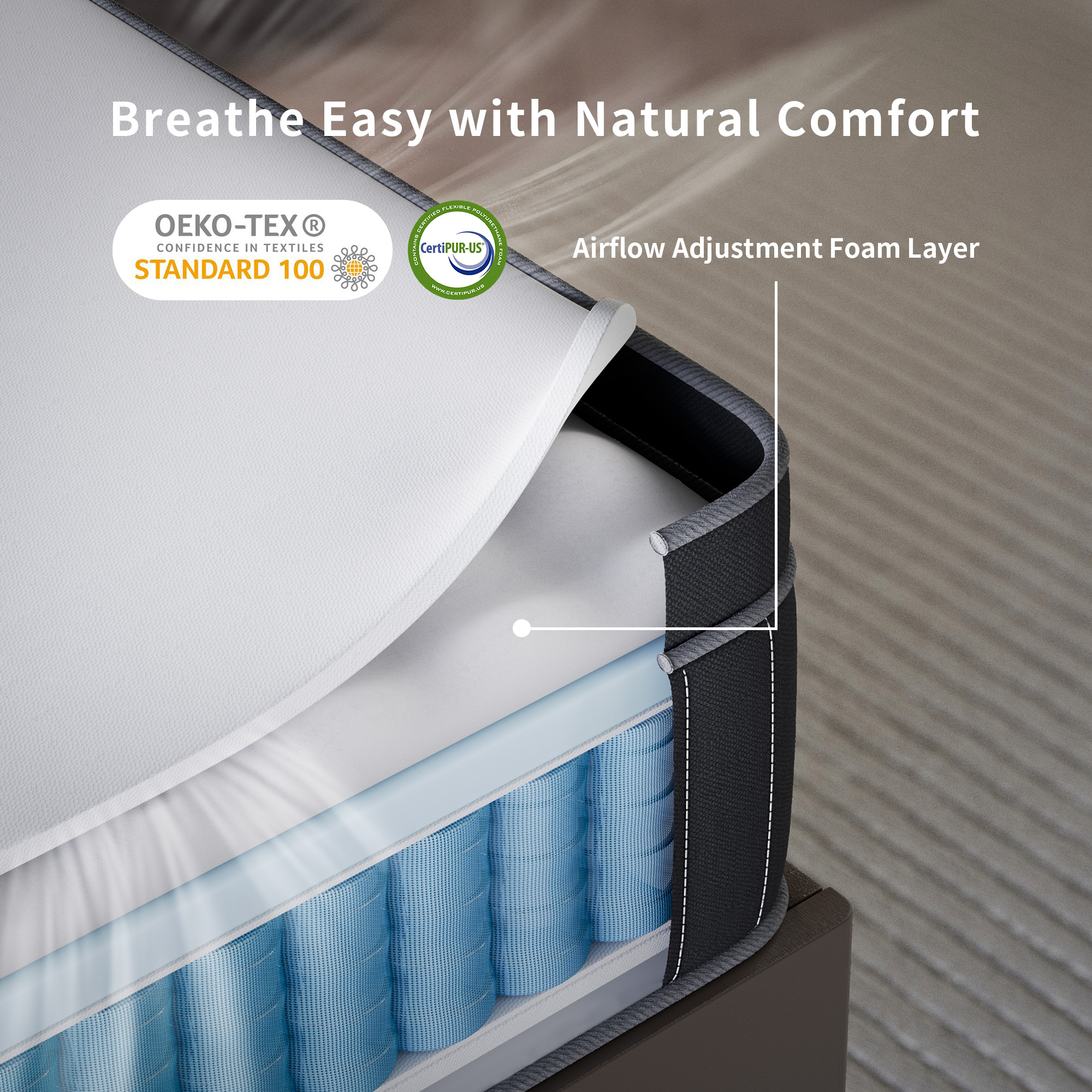 Babo Care King Mattress, 12 Inch Cooling-Gel Memory Foam and Individually Pocket Innerspring Hybrid Mattress, CertiPUR-US Certified,King Size Mattress