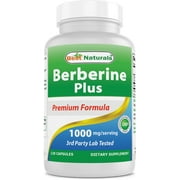 Best Naturals Berberine Plus 1000 mg per serving 120 Capsules | Berberine HCL Extract Helps Support Healthy Blood Sugar Levels, Digestion & Immunity (Total 120 Capsules)