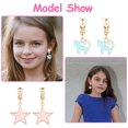 thumbnail image 4 of 10 pares de pendientes con clip para niñas, pendientes de joyería para niñas, pendientes sin perforaciones con forma de gato, ballena, flores, luna y estrellas, regalo de Navidad para, 4 of 5