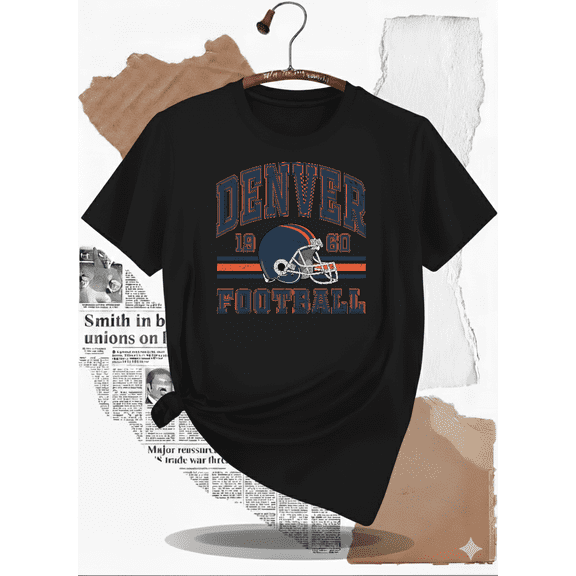 Denver 1960 Football Throwback Bronco Fan Nostalgic Unisex T-Shirt V91005, up to size 5XL
