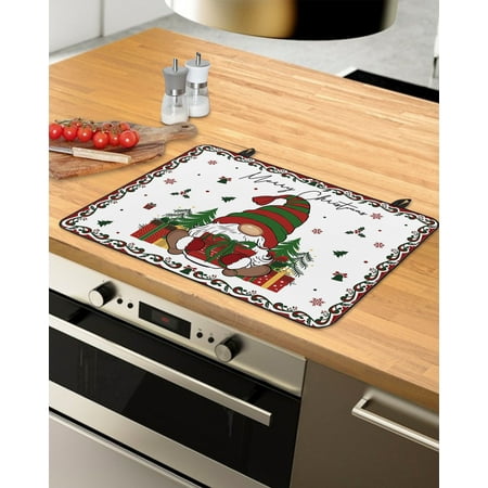 

Red Green Gnomes Christmas Stove Top Covers for Electric Stove Heat Insulation Fireproof Glass Cooktop Cover Counter Top Glass Stove Cover for Prevent Scratches 29 x21 Xmas Tree Snowflake Gifts