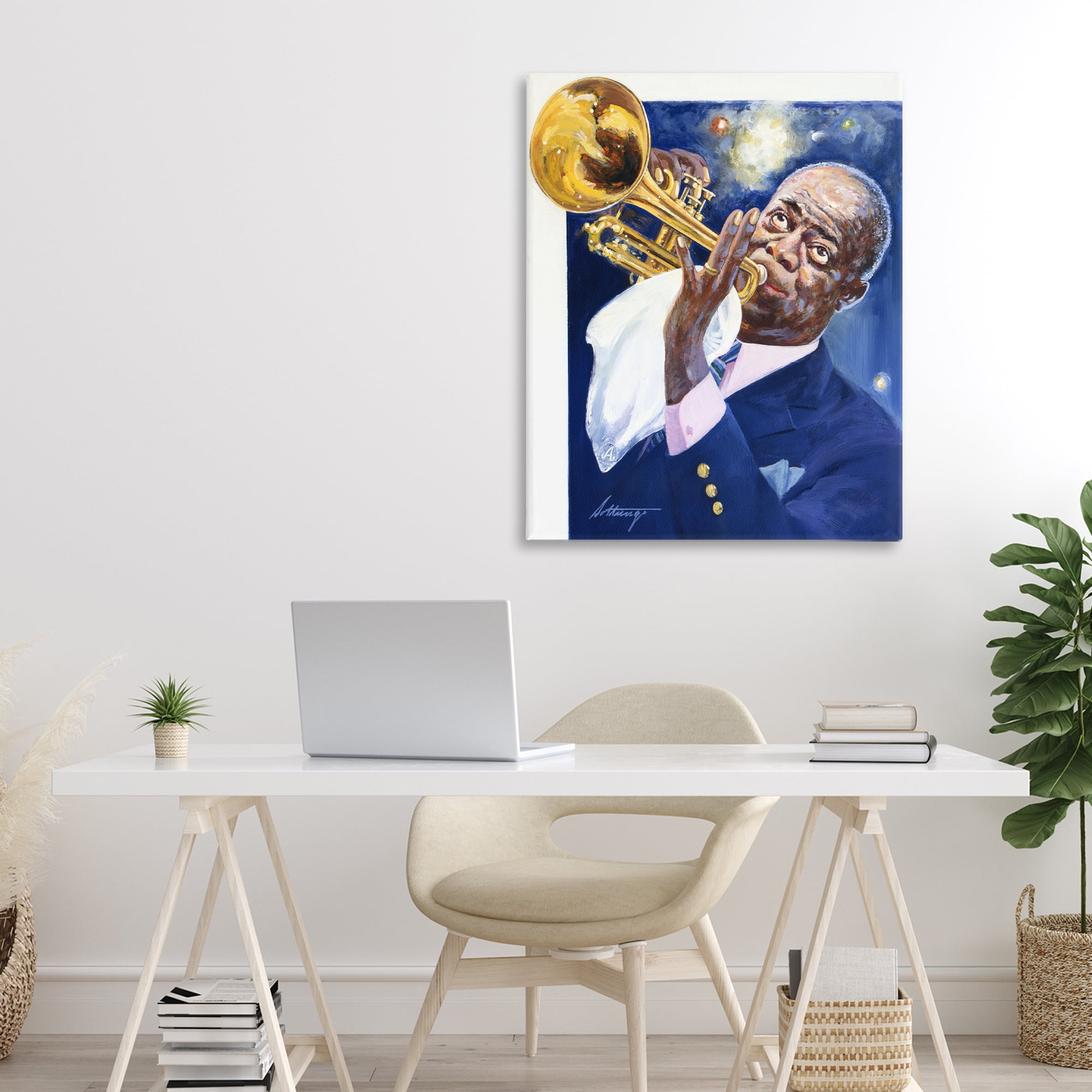 Louis Armstrong Portrait Canvas Wall Art, design by Wind River Studios