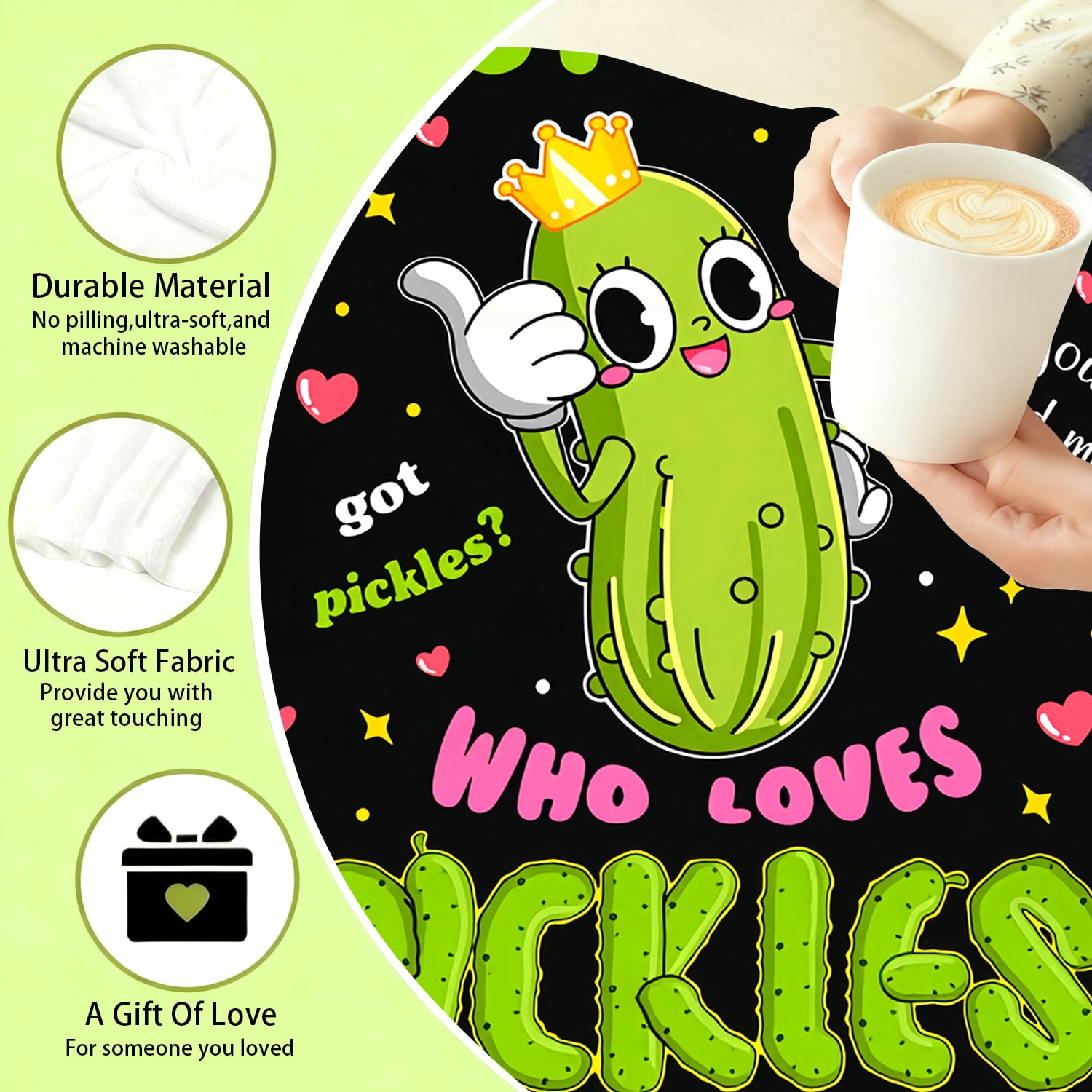 Pickle Blankets Gifts Gifts for Pickle Lovers Stuff Pickles Blanket Throw Plush Cozy Soft Flannel Bedding Pickles Gifts for Women Adults Sofa Couch Bed Room Decor 50"X40"
