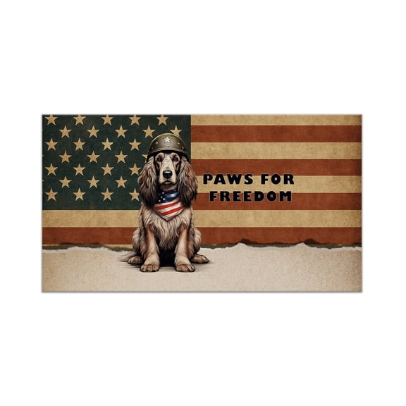 Freedom Paws Patriotic Afghan Hound Vintage Memorial Day Doormat Dog Lover Indoor Outdoor Welcome Mat - 12006