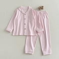 thumbnail image 2 of YunPes Boys Ribbed Loungewear Set Notch Collar Long Sleeve Shirts + Loose Fit Pants Kids Spring/Fall Soft Textured Outfits, 2 of 9