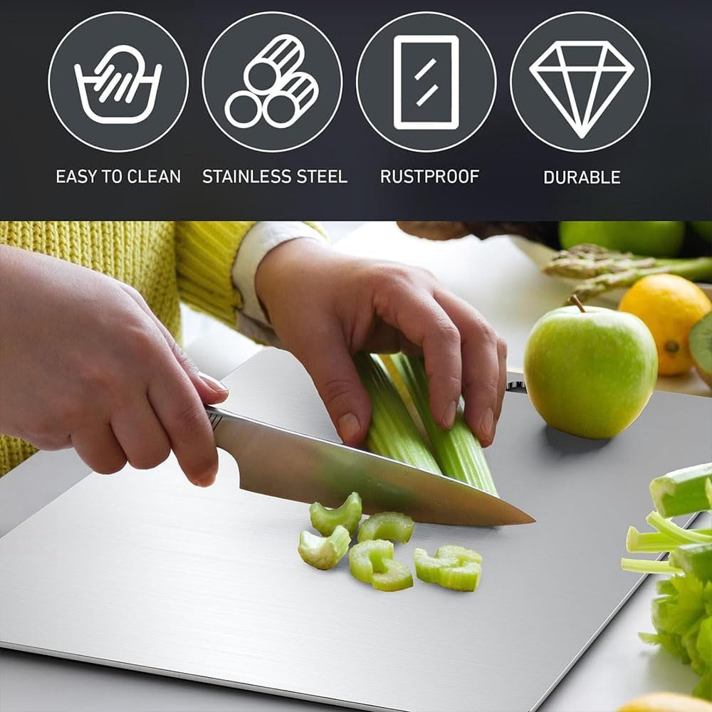 Tivano Cutting Board, Tivano Titanium Cutting Board for Kitchen and Camping, Double Sided Board for Kitchen, Meat, Fruit & Vegetable (S: 29 * 20cm/11.42 * 7.87in)