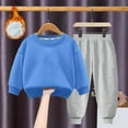 thumbnail image 2 of Hessimy Toddler Boys Girls Spring Summer Cute Cartoon Print 2Pcs Long Sleeve Sleepwear Pajamas, Cute Sleep Pattern(Blue,8-9 Years), 2 of 7
