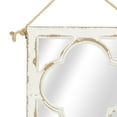 thumbnail image 4 of DecMode 12"W, 12"H White Distressed Small Square Geometric Wall Mirror with Jute Hanging Rope, Set of 4, 4 of 12