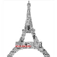 thumbnail image 3 of Paris Duvet Cover Set, Illustration of Tour Eiffel Words Historical Cultural French Building Monochrome, Decorative 3 Piece Bedding Set with 2 Pillow Shams, Queen Size, Black White, by Ambesonne, 3 of 3