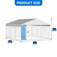 thumbnail image 2 of Dextrus 14.8×14.8×7.9FT Heavy Duty Outdoor Dog Kennel, Rotating Feeder Bowls & UV-Resistant Waterproof Cover, Yard Dog Enclosure for Medium Large Dogs, 2 of 10