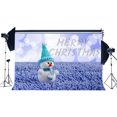 thumbnail image 1 of Telón de fondo Fotografía ABPHQTO 150x220cm Feliz Navidad Muñeco de nieve Campo de lavanda Bokeh Halos Brillo Lentejuelas, 1 of 2