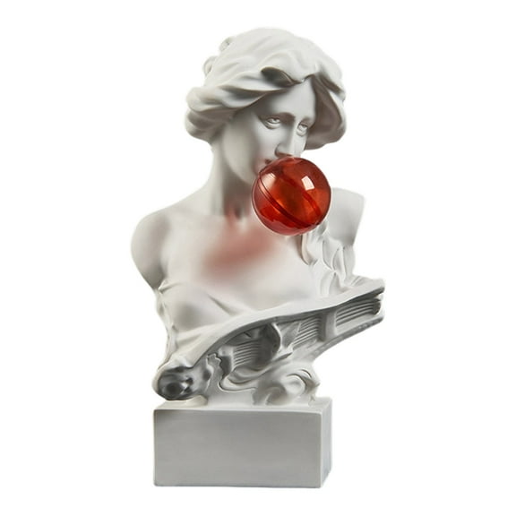 Resins Bubble Blowing Greek Bust Sculpture for Creative Desk and Office Decors