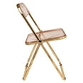 thumbnail image 5 of LeisureMod Lawrence Modern Acrylic Folding Chair With Gold Metal Frame in Rose Pink, 5 of 10