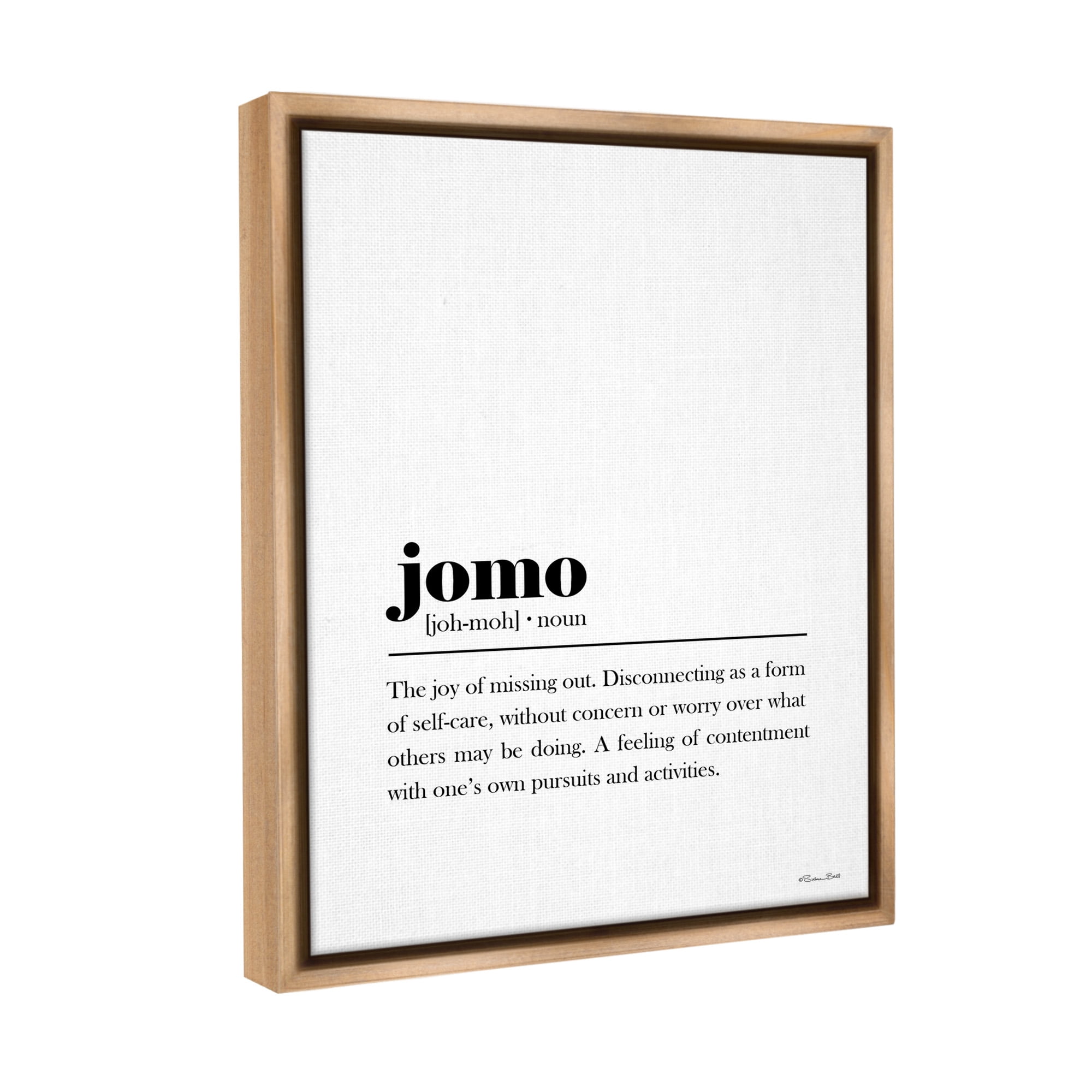 Stupell Industries Jomo Bathroom Definition Typography Painting Brown Floater Framed Canvas Art Print Wall Art, 25 x 31