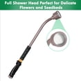 thumbnail image 4 of Restmo 24 Inch Metal Watering Wand, Gentle Shower Sprayer with Thumb Flow Control, Heavy Duty Garden Hose Wand for Hanging Baskets, Shrubs, Flowers, Brown, 4 of 7