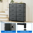 thumbnail image 3 of DEXTRUS 8 Drawers Dresser Fabric Storage Dressers for Adult for Living Room Bedroom Black Gray, 3 of 5