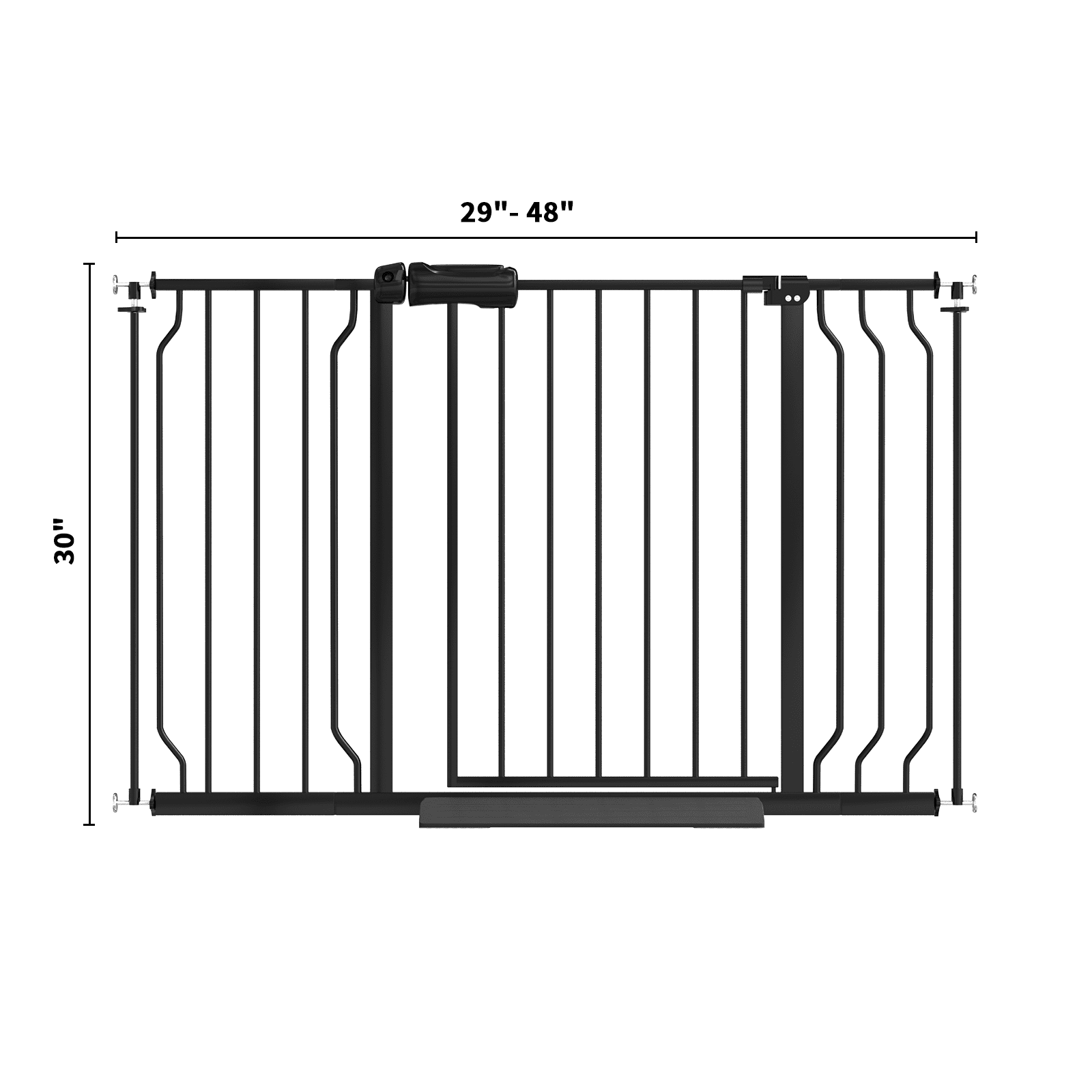 FURDEAR 28.9-47.9" Extra Wide Baby Safety Gate Walk Thru Black Metal Gate