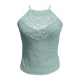 thumbnail image 4 of Women's Tank Tops 2025 New Summer Hollow Lace Sleeveless Solid Color Vest,Green Women's Tanks & Camis XXL, 4 of 6