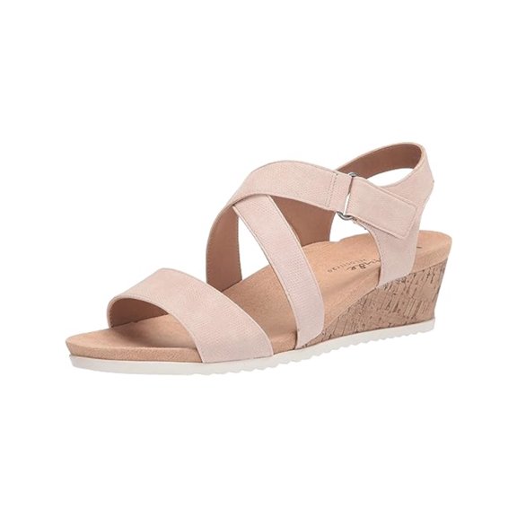 LIFE STRIDE VELOCITY Womens Pink Traction Sole Strappy Padded Sincere Open Toe Wedge Heeled Sandal 11 W
