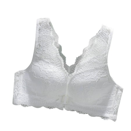 Women s Front Closure Bras  Womens Front Closure Lace Sheer Bras Plus Size Full Coverage Sexy Plunge No Underwire Unlined Bra Push Up Wide Strap Everyday Bras 34-42 Womens Bras Clearance under $5
