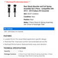 thumbnail image 2 of Rear Shock Absorber and Coil Spring Assembly Set 2 Piece - Compatible with 2013 - 2015 Subaru XV Crosstrek 2014, 2 of 2