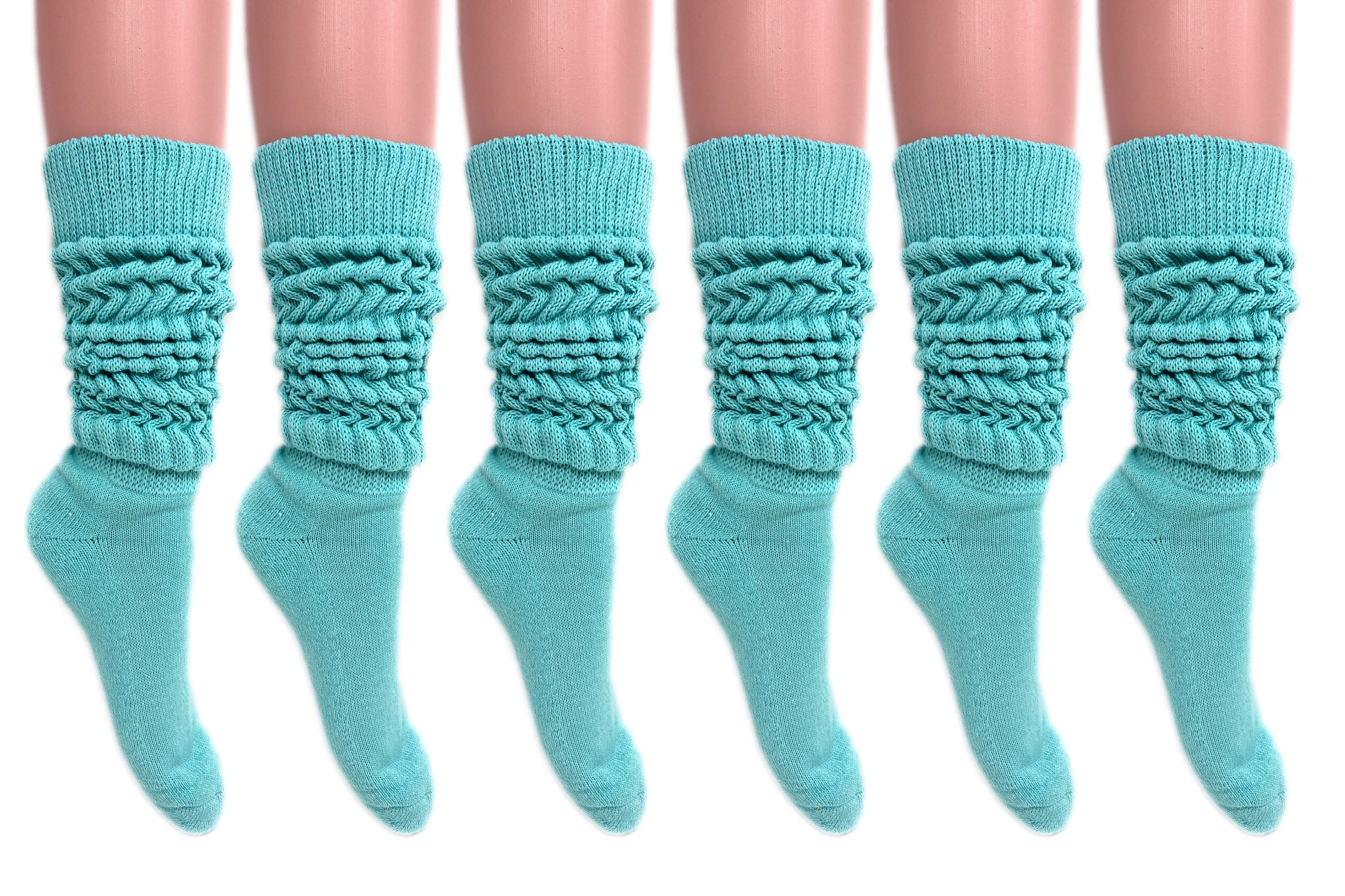 Heavy Slouch Socks for Women Mint 6 Pair Size 911