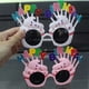 thumbnail image 5 of Jumpingount Gafas de fiesta temáticas de cumpleaños, gafas para pastel, decoración de ropa, regalo, fotografía, gafas de sol portátiles, accesorio Cadenas y cordones para anteojos Rojo Jumpingount AP012698-02, 5 of 6
