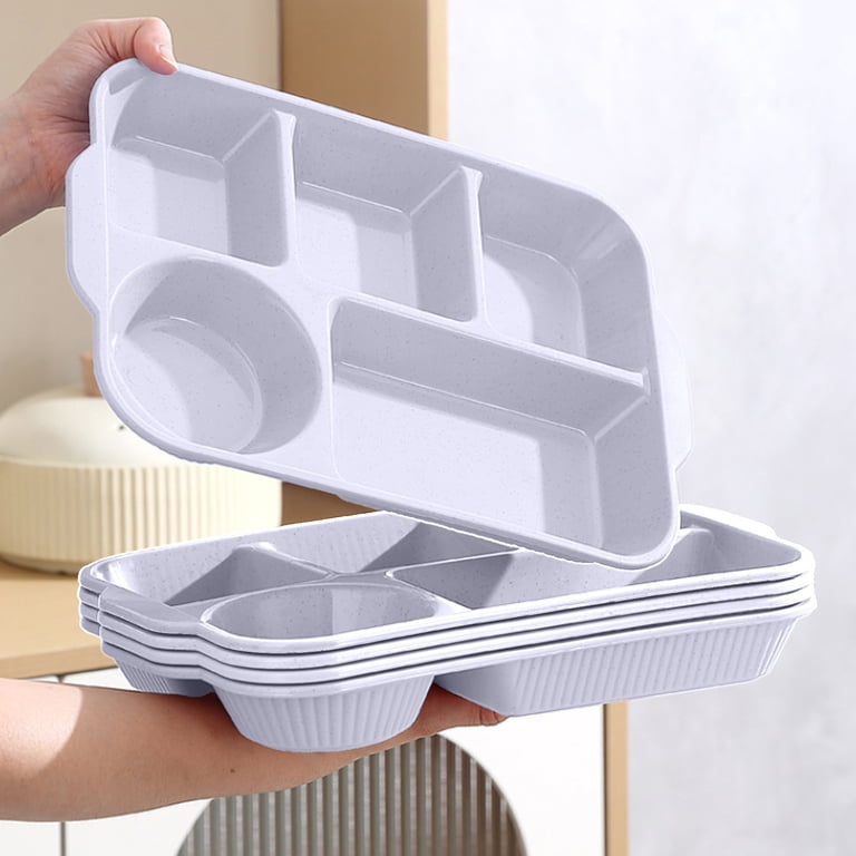 5-Compartment Disposable Plates, Compostable School Lunch Tray