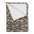 thumbnail image 2 of Dinosaur Soft Flannel Fleece Blanket, Jurassic Period Dino Mammals Skeletons Prehistoric Creatures Historical, Cozy Plush for Indoor and Outdoor Use, 50" x 70", Umber Khaki Blue Grey, by Ambesonne, 2 of 5