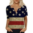 thumbnail image 2 of HEILAU 4th of July Shirts for Women Independence Day American Flag Graphic Tees Loose Fit Short Sleeve V Neck Patriotic T Shirts, 2 of 7