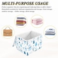 thumbnail image 6 of Yayeee Collapsible Cube Storage Bin with Lid Fabric Closet Decorative Basket with Handles, Blue Simple Cartoon Snowmen, 6 of 7
