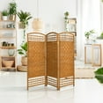 thumbnail image 7 of Red Lantern 4 ft. Short Fiber Weave Folding Screen - Light Beige - 3 Panels, 7 of 7