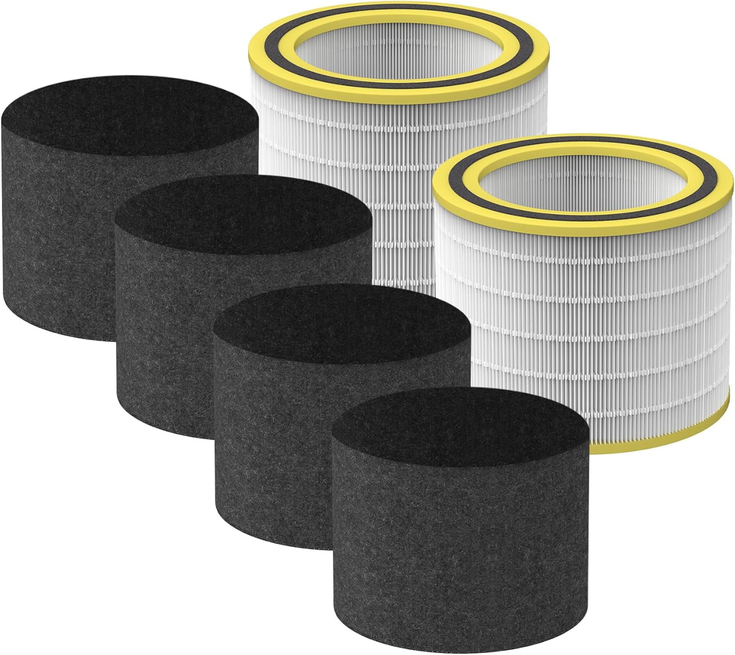 AC3000W Replacement Filter FLT151 Compatible with AC3000W AC3000B AP3151W and AC151 Air Purifier Airsafe Series, H13 True HEPA Filter V, 2 HEPA + 4 Pre-Filter