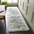 thumbnail image 2 of SAFAVIEH Fontana Danny Abstract Shag Runner Rug, Ivory/Green, 2'3" x 8', 2 of 7